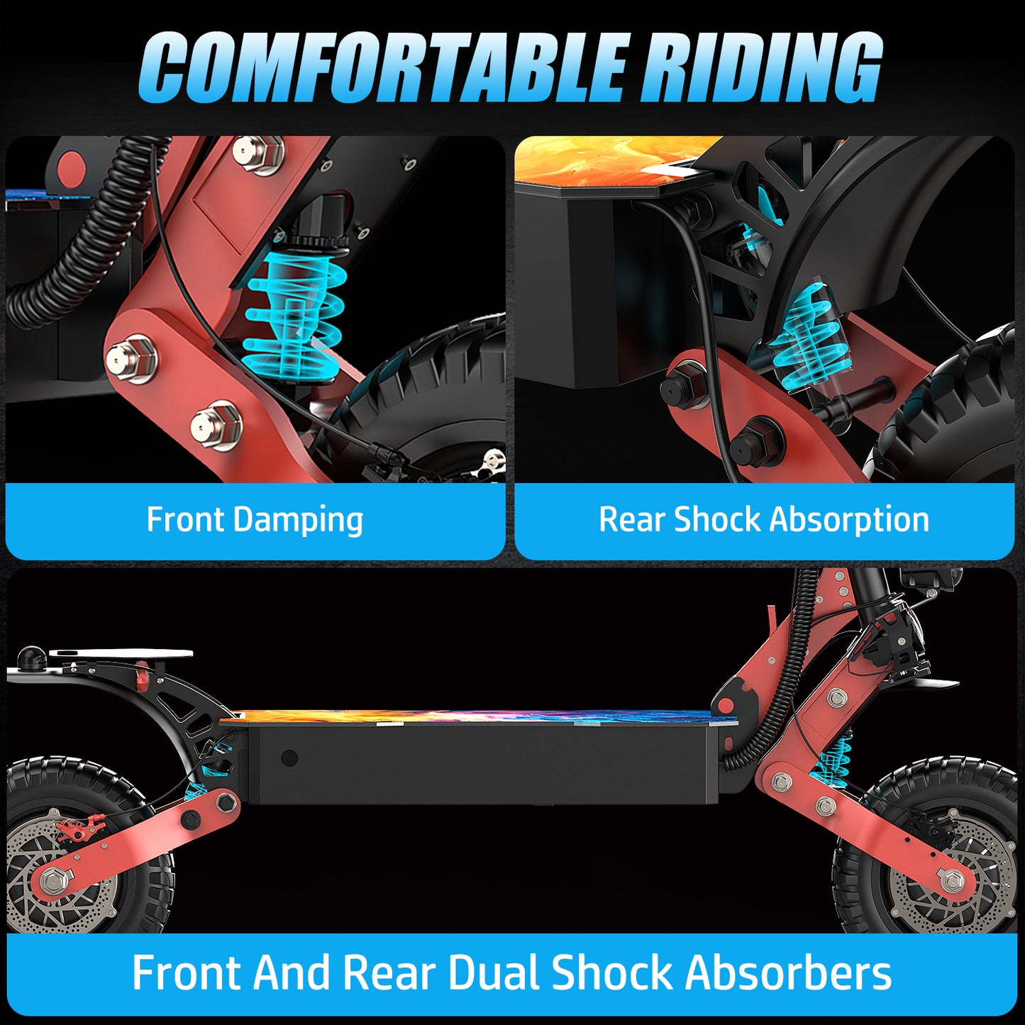 ASKGO K6 Pro Electric Scooter, 2000W Dual Motor, 11" Off Road Tires, 45mph 40Miles Range