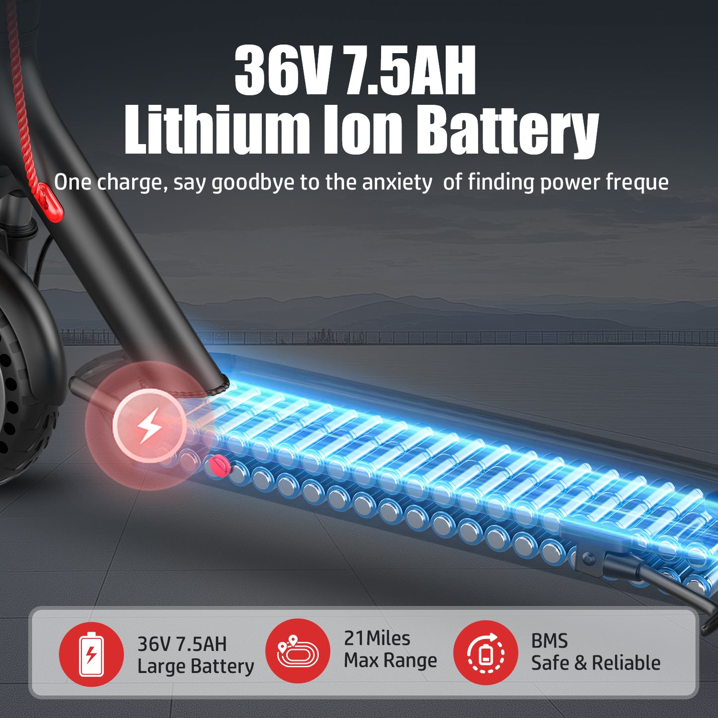 S5 PRO Electric Scooter for Adults, 350W Motor, 21Miles Range, 19 Mph, 8.5" Tires, Folding Commuter E Scooter with Dual Suspension and Braking System