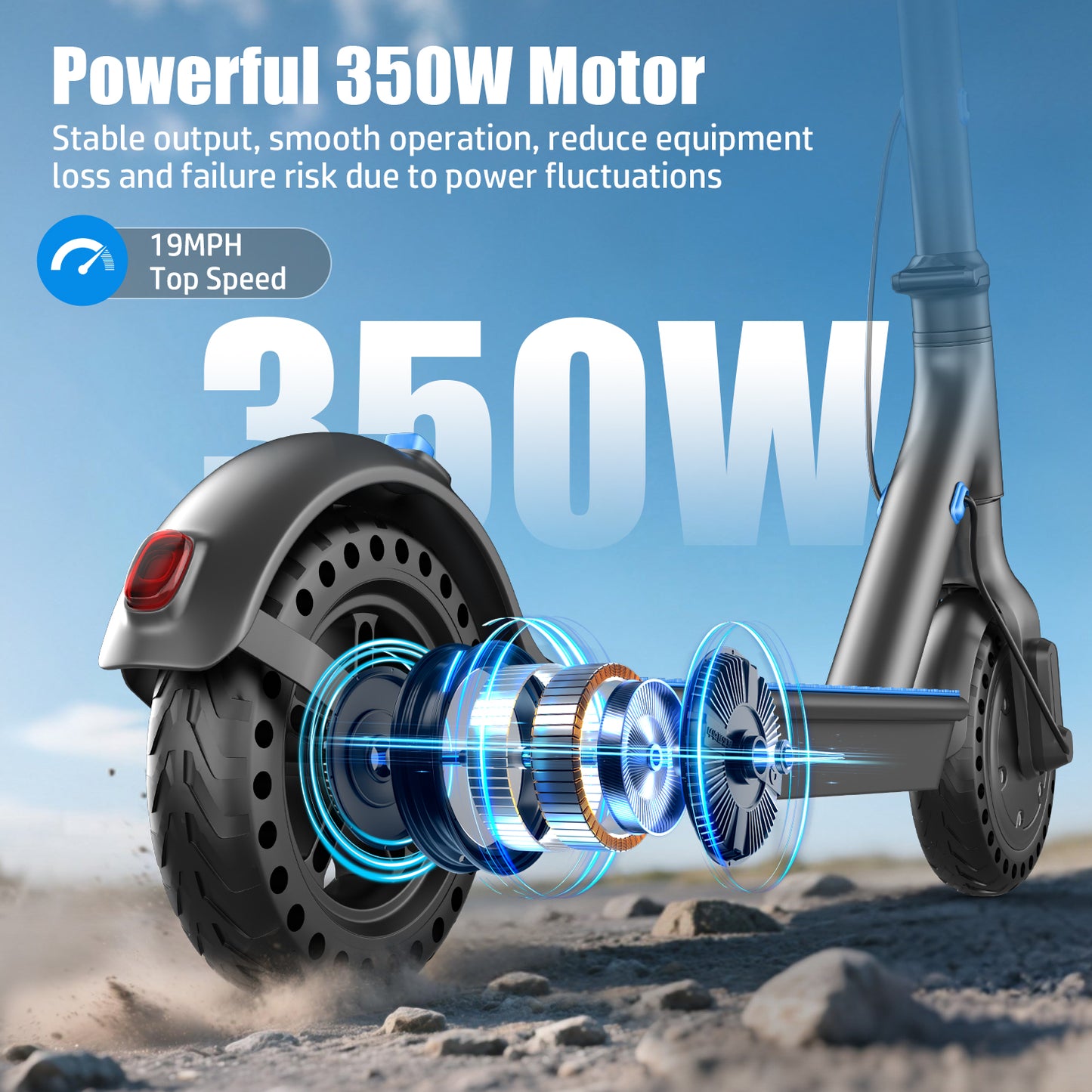 ASKGO Electric Scooter for Adults, 350W Motor, 21Miles Range, 19 Mph, 8.5" Tires, Folding Commuter E Scooter with Dual Suspension and Braking System and App,Maximum load 265 lbs