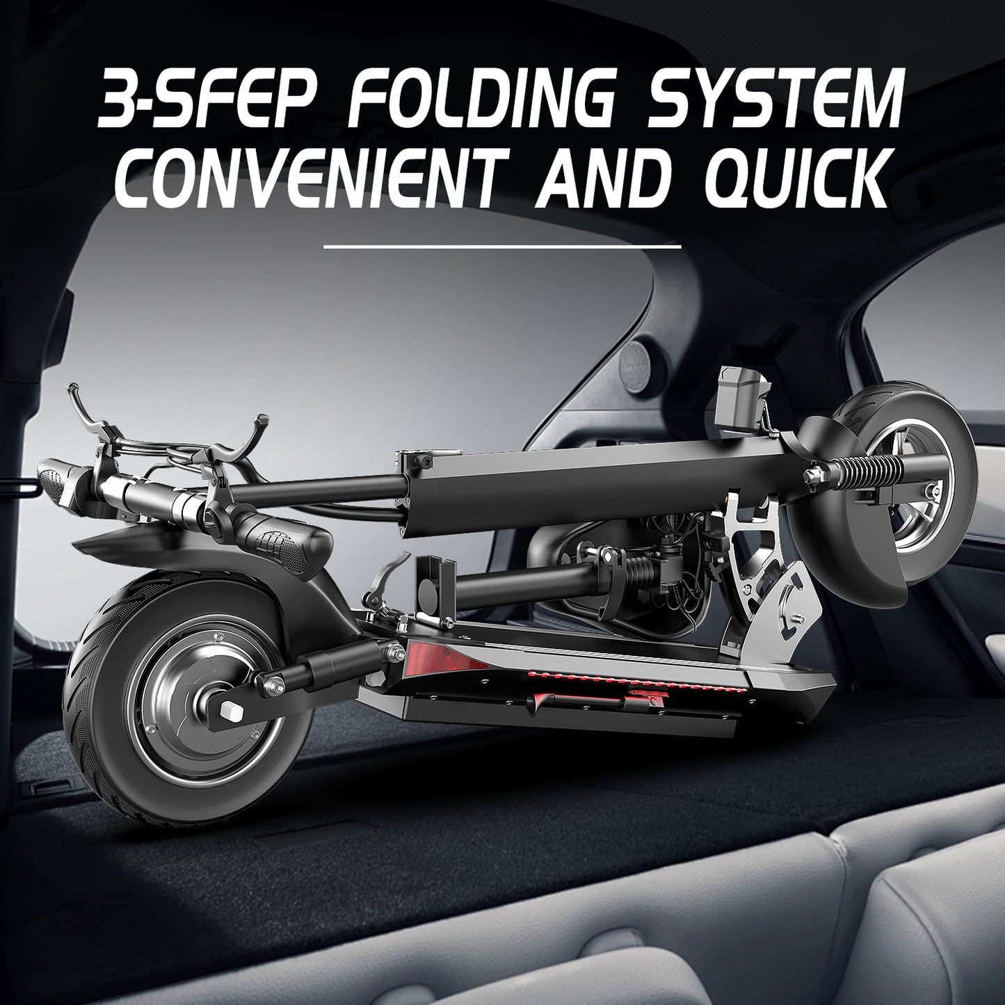 ASKGO Q2 1200W Peak Off Road Electric Scooter for Adults ,3 speed&27MPH &35Mile Escooter,48V 15AH Electric Scooter With Detachable/Foldable seat, 10''Tire All Terrain,330LBS Capacity,UL2272