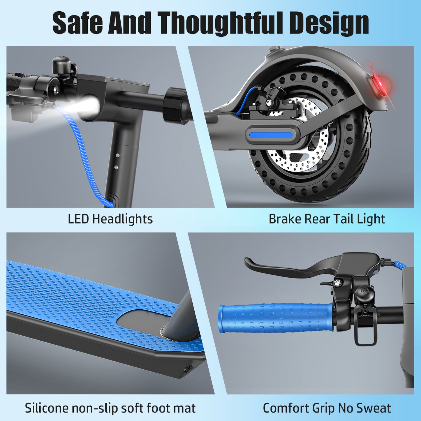 ASKGO Electric Scooter for Adults, 350W Motor, 21Miles Range, 19 Mph, 8.5" Tires, Folding Commuter E Scooter with Dual Suspension and Braking System and App,Maximum load 265 lbs