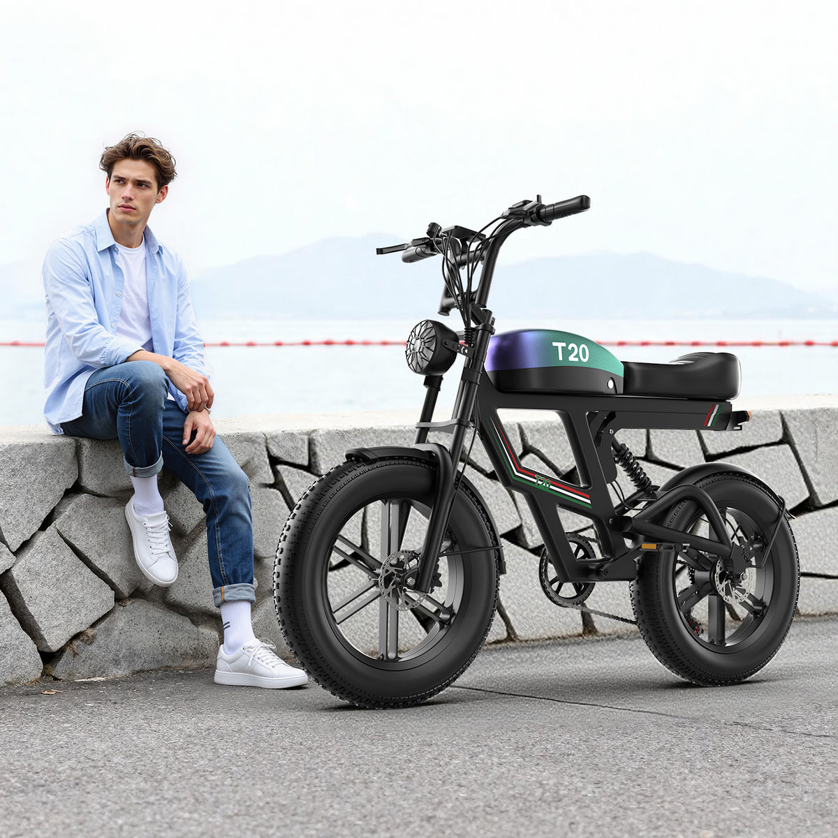 ASKGO Electric Mountain Bike for Adults, 750W Rated Electric Bicycle,48V 20Ah Removable Battery,20"Fat Tire Off-Road Ebike 20MPH 65Miles Range ,ages 14+ UL2849
