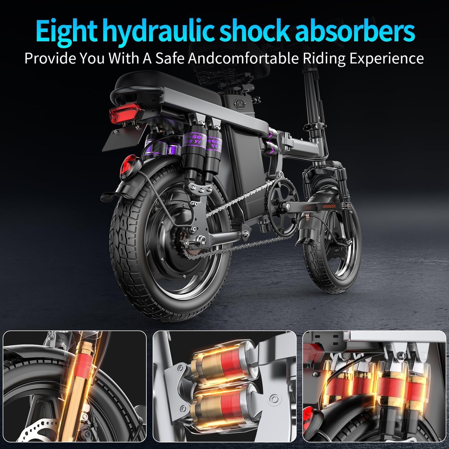 ASKGO F9 Adult Ebike 500W Peak Motor Folding 48V 13AH Electric Bicycle 25MPH 25Miles Range