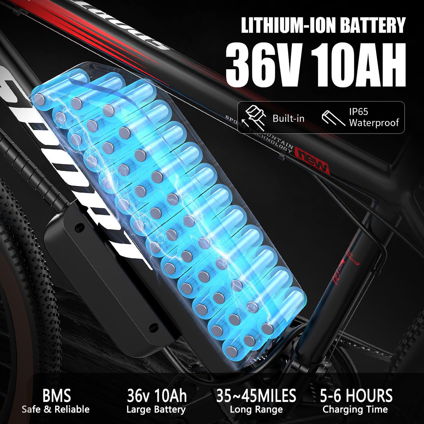 Adults 26'' Mountain Ebike 36V 10.4A 500W Peak Motor 21-Speed Gears LCD Display Electric Bicycle For Commuting And Short Trips Bikes