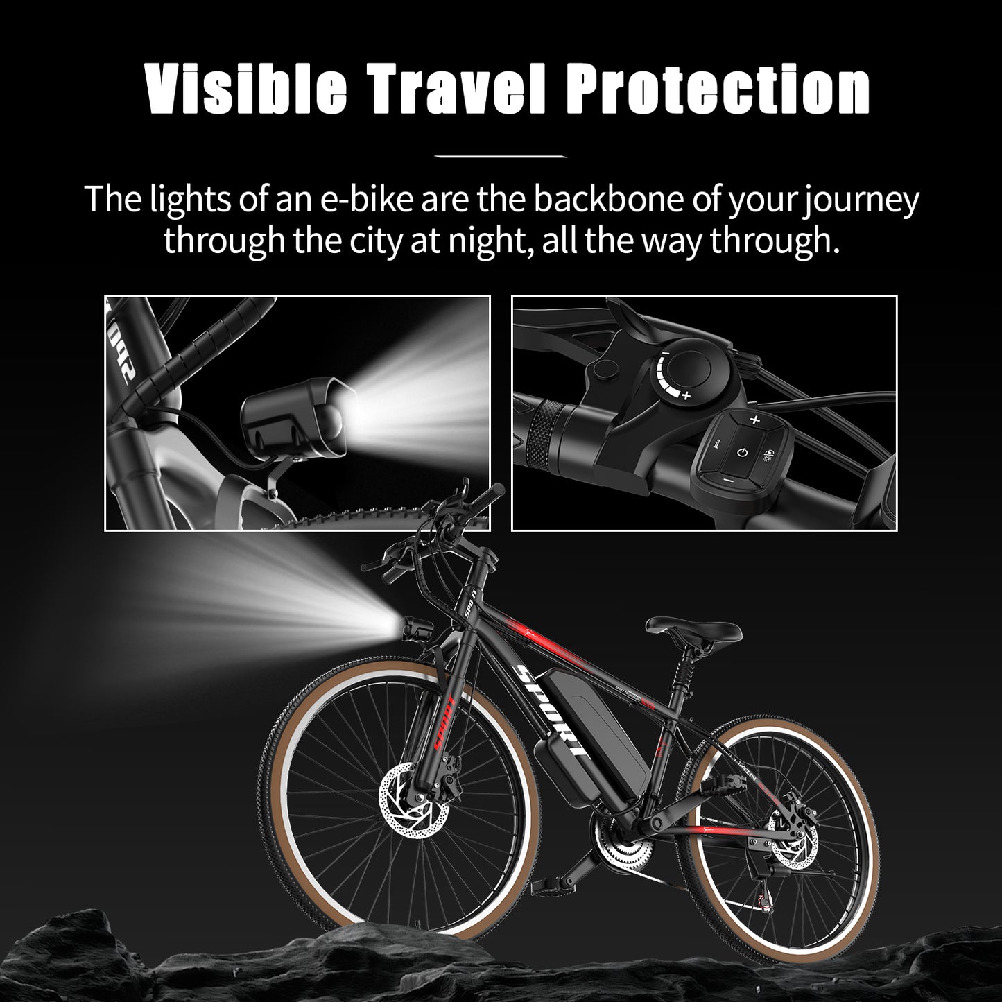 Adults 26'' Mountain Ebike 36V 10.4A 500W Peak Motor 21-Speed Gears LCD Display Electric Bicycle For Commuting And Short Trips Bikes