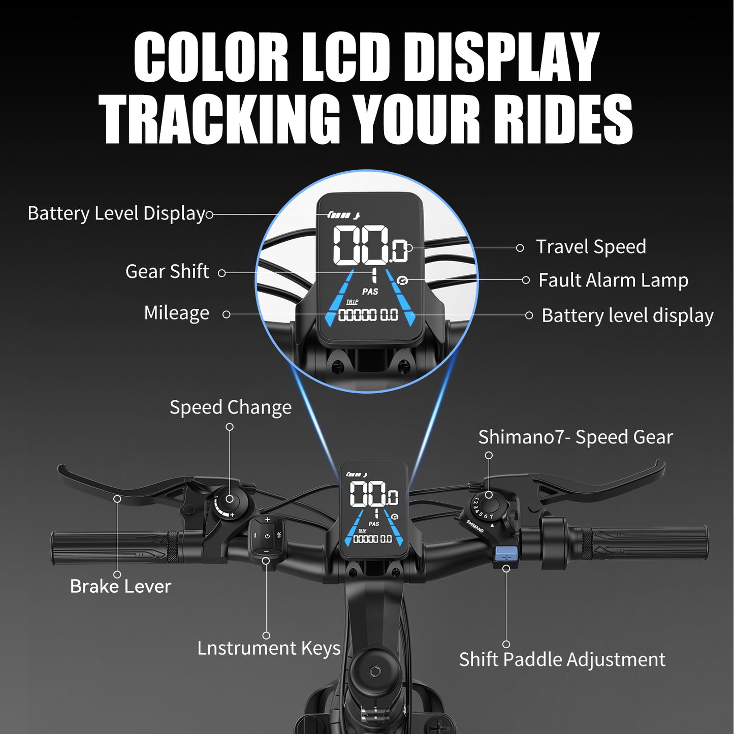Adults 26'' Mountain Ebike 36V 10.4A 500W Peak Motor 21-Speed Gears LCD Display Electric Bicycle For Commuting And Short Trips Bikes