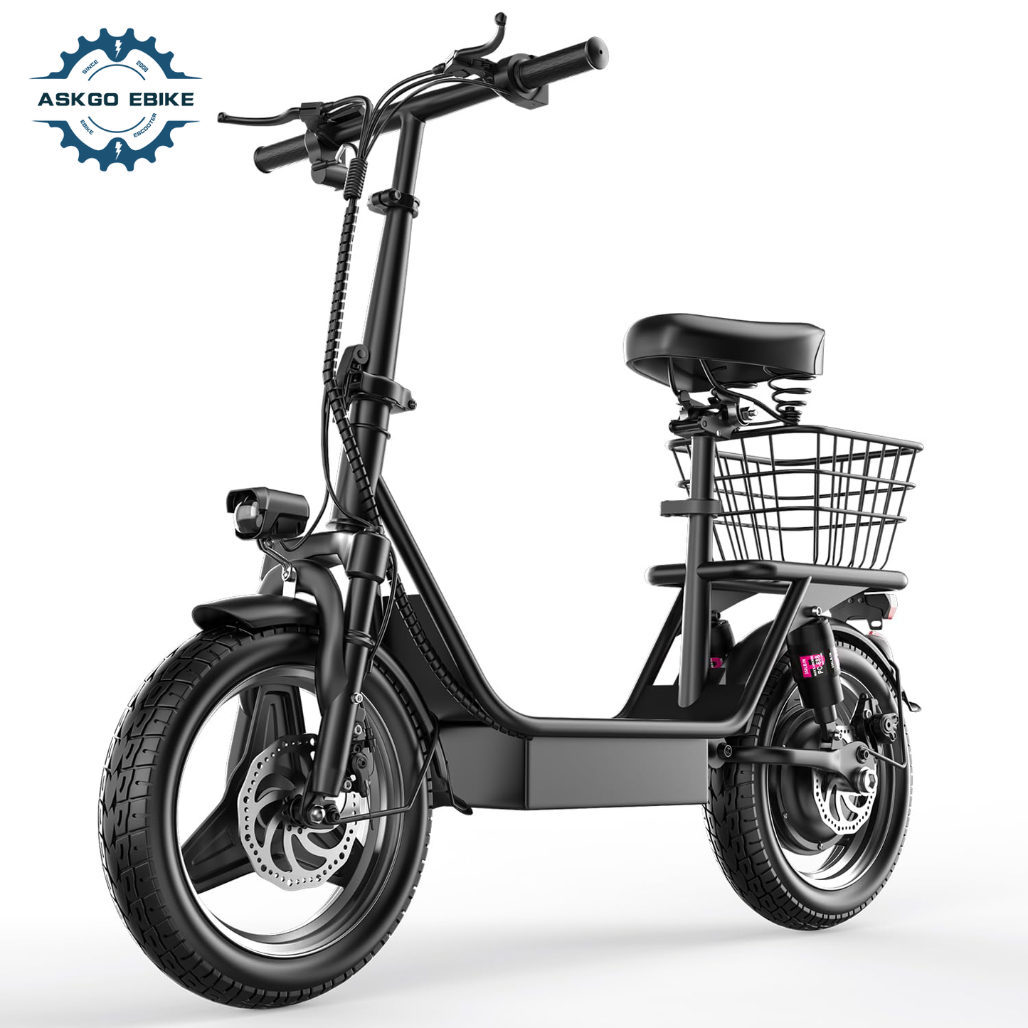 ASKGO K8 Adult Electric Scooter with Seat 650W Motor 36V 13Ah Battery 20MPH 25Miles Range