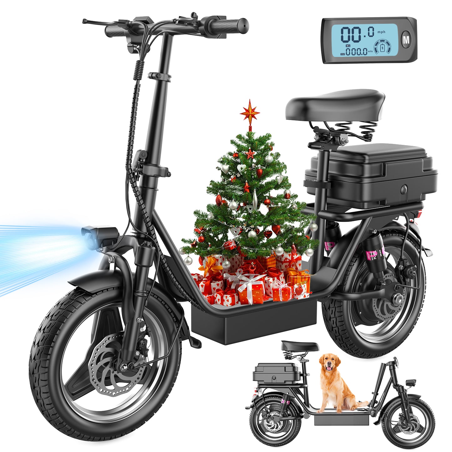 K11 Adults Electric Scooter 650W Peak Motor 14" Tire 48V 15AH 25MPH 32Miles Range