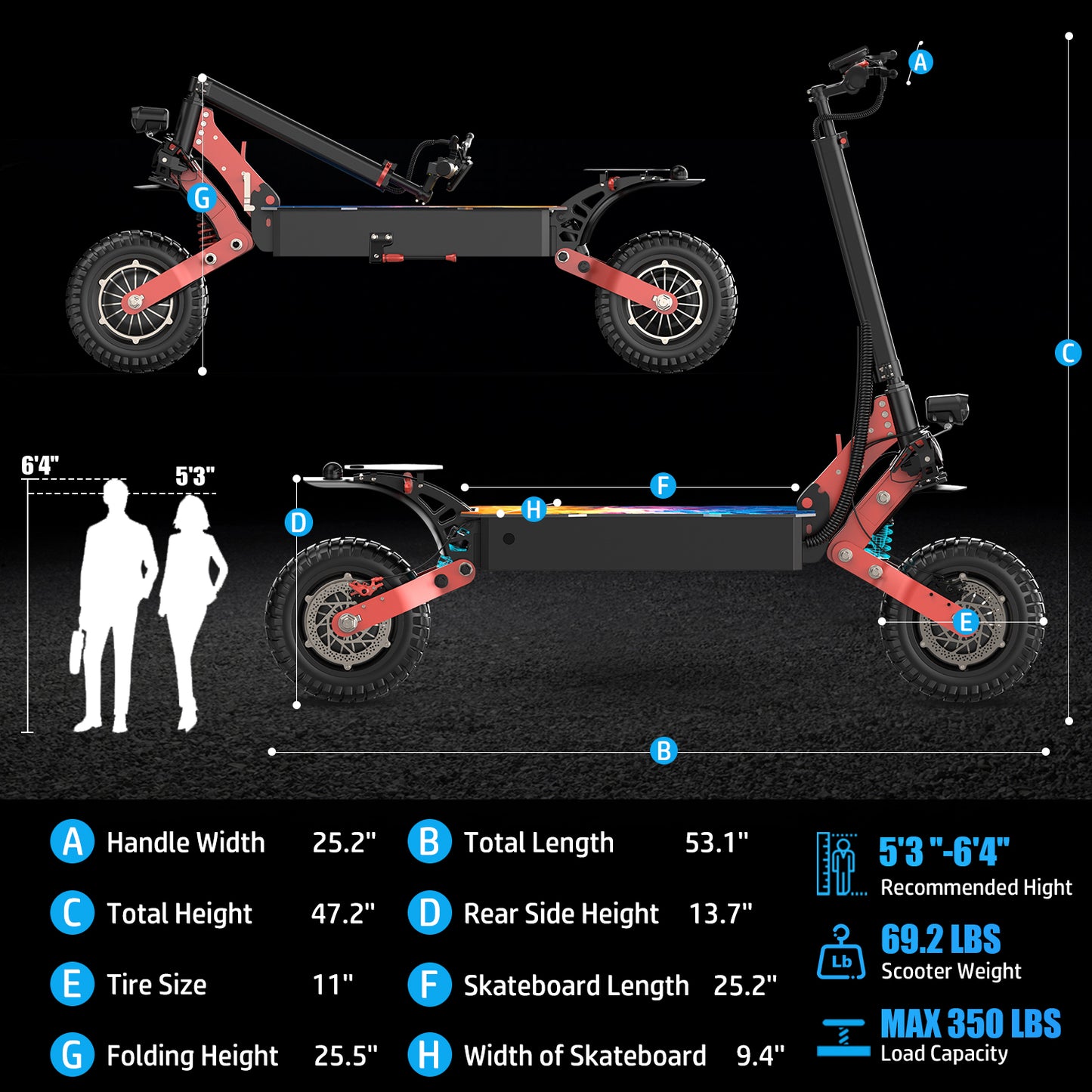 ASKGO K6 Pro Electric Scooter, 2000W Dual Motor, 11" Off Road Tires, 45mph 40Miles Range