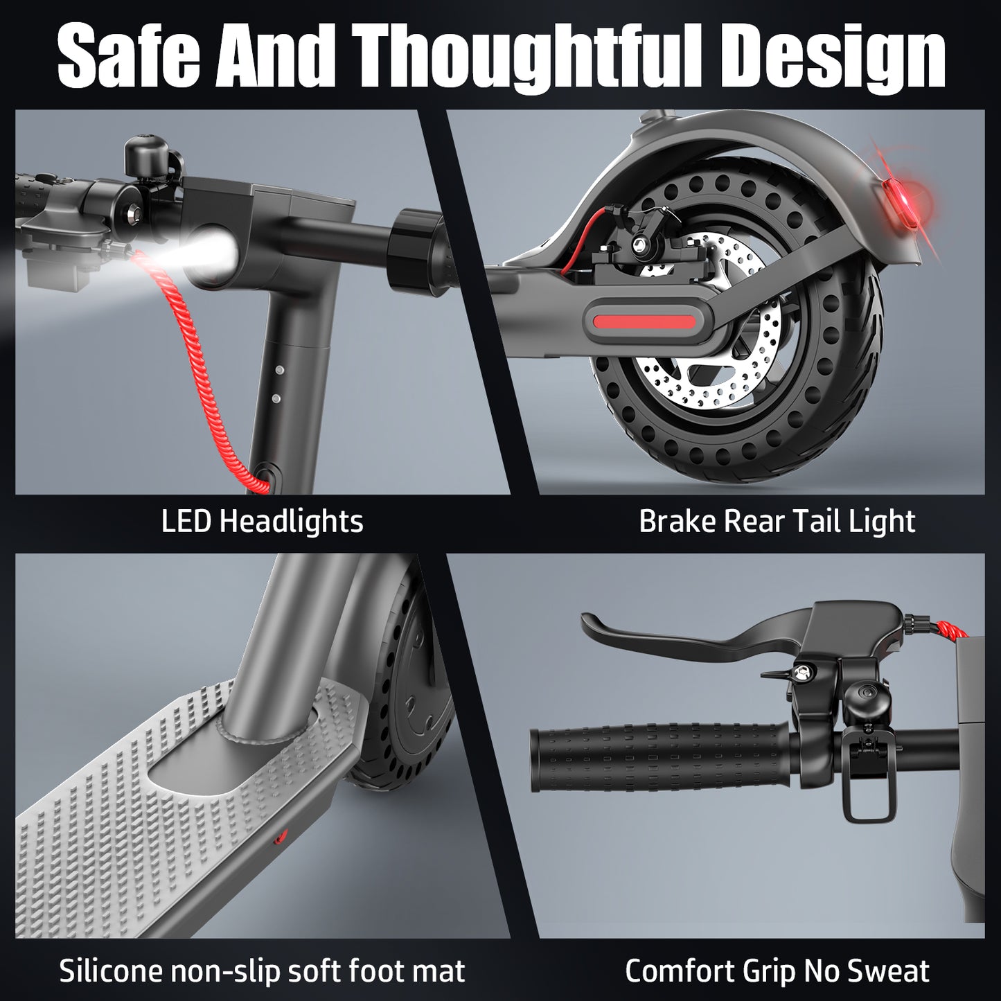 ASKGO S5 Folding Commuter Electric Scooter for Adults With 350W Motor, 21Miles Range, 19 Mph, 8.5" Tires