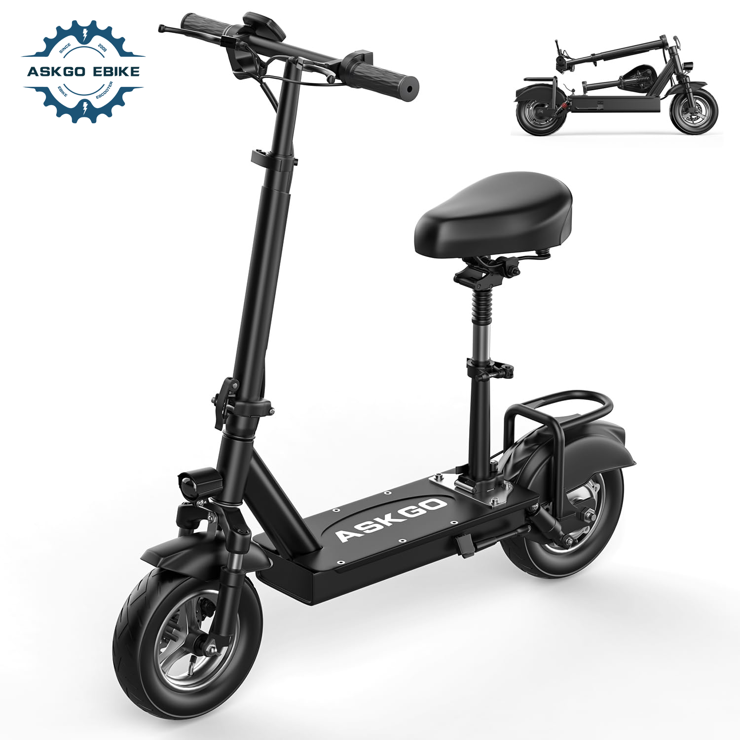 T10 500w Motor Folding Adults Electric Scooter W  Seat – Askgo Ebike