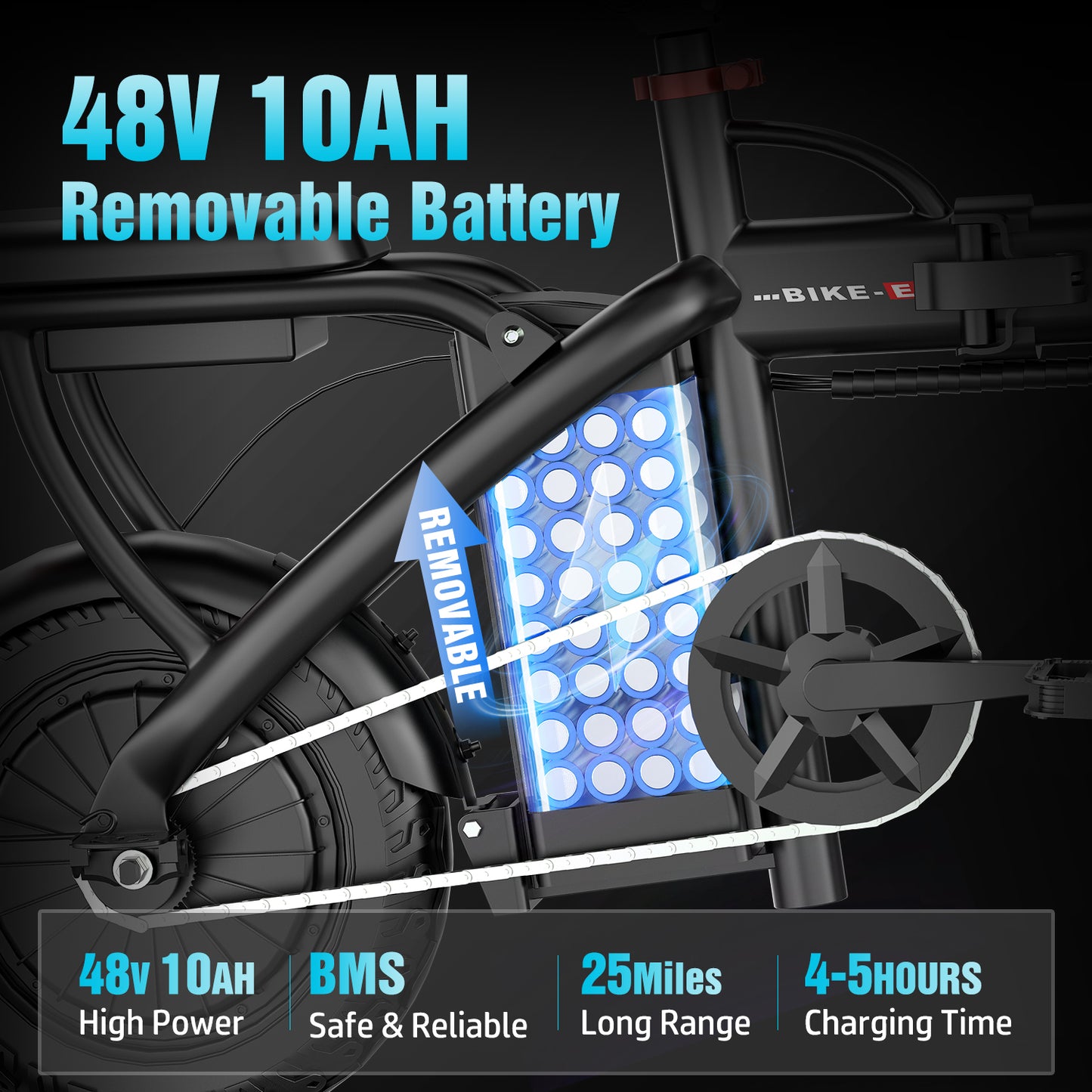ASKGO Electric Bike for Adults, 14" Tires, 20mph 25miles Long Range, 500W Motor, Folding Electric Bicycle for Commuting, 500W Motor, 48V 10AH Removable Battery E Bike, Dual Disc Brakes