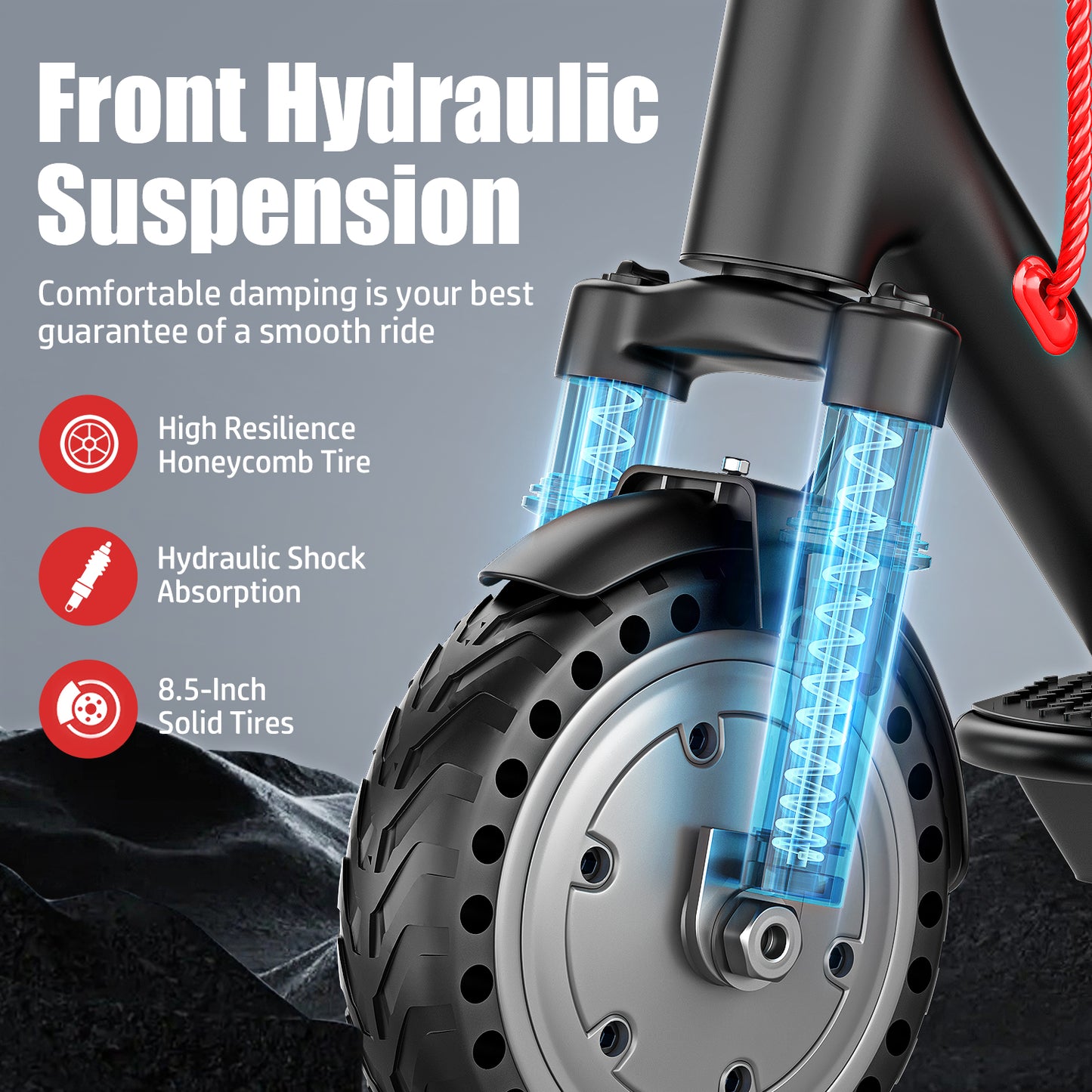 S5 PRO Electric Scooter for Adults, 350W Motor, 21Miles Range, 19 Mph, 8.5" Tires, Folding Commuter E Scooter with Dual Suspension and Braking System
