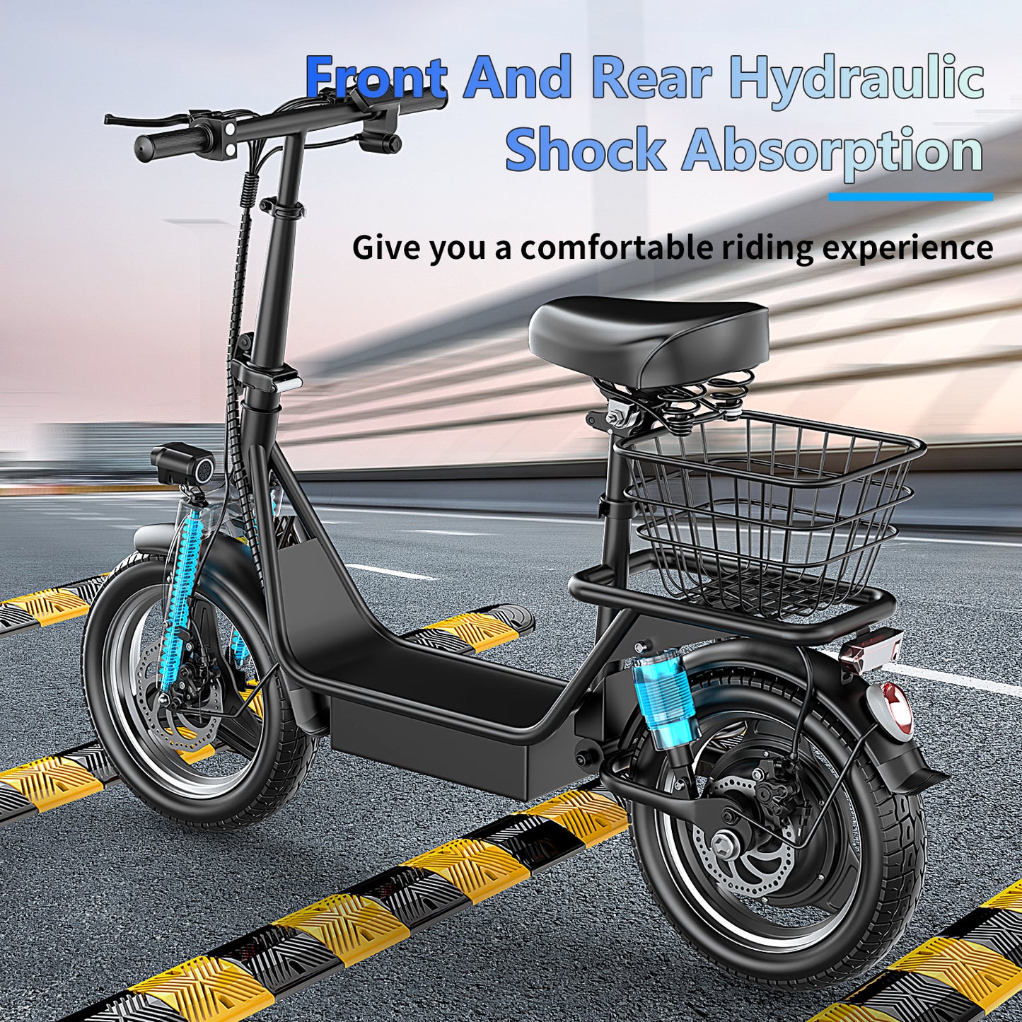 ASKGO K8 Adult Electric Scooter with Seat 650W Motor 36V 13Ah Battery 20MPH 25Miles Range