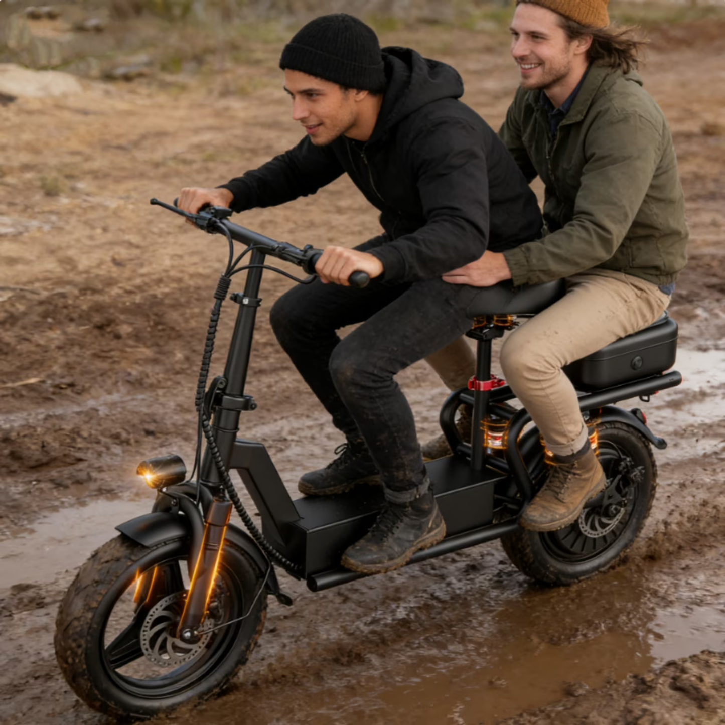 Electric Scooter for Adults with Seat,1500W Peak Motor,25Mph Fast Speed,45-Mile Range,48V 18AH Battery,Dual Disc Brake,14" Off-Road Foldable e Scooter for Teens,UL2272