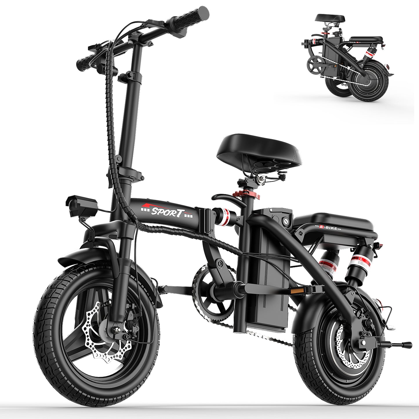 MISODO F9 Adult Folding Electric Bike, 500W 20 MPH 25 Miles, 48V 13Ah Removable Battery, Meets Daily Commuting,Going Out and Playing,Give the best gift,Folding Ebike for Adult with Two Seats