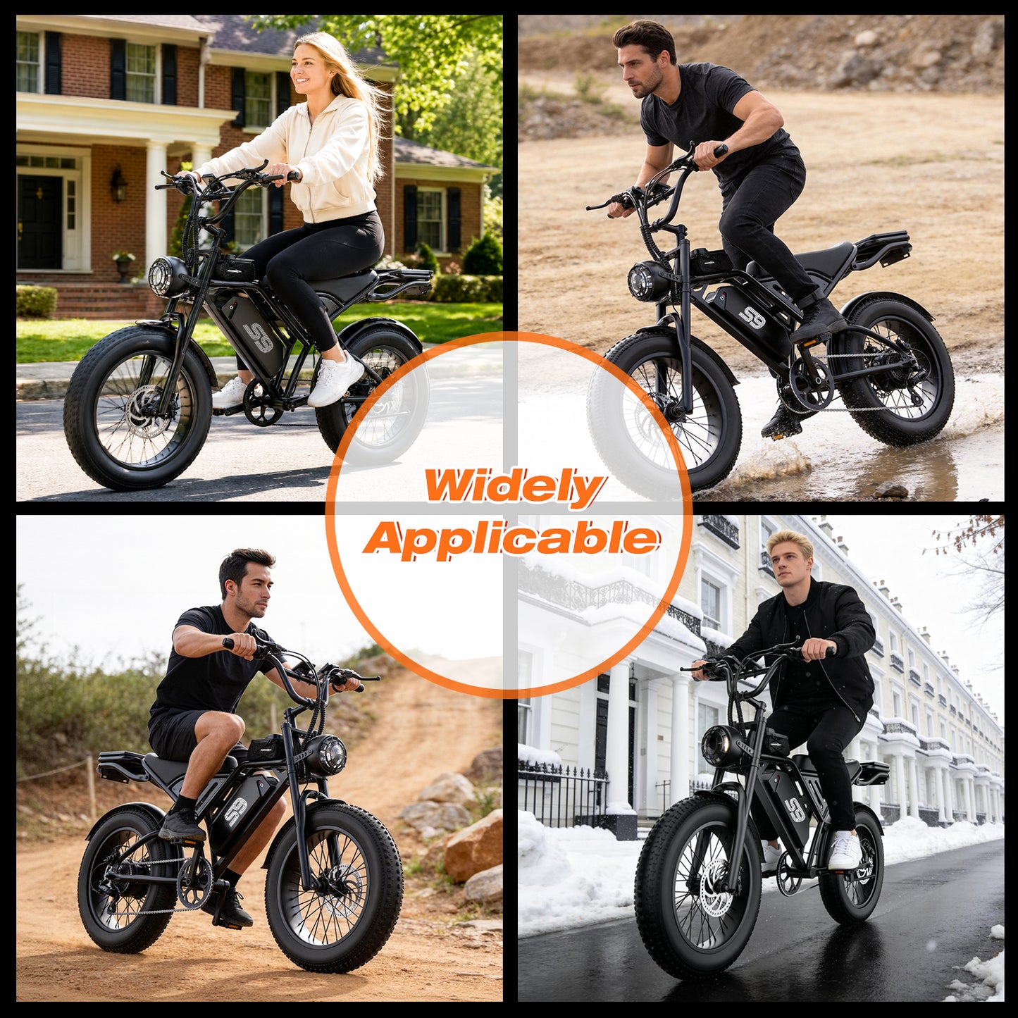 ASKGO S9 Pro 2500W Peak Electric Bicycle 48V 20Ah,20"Fat Tire Off-Road Ebike 30MPH 75Miles Range,Full Suspension,Removable Battery Adult Electric Bike ,NFC Unlock UL2849