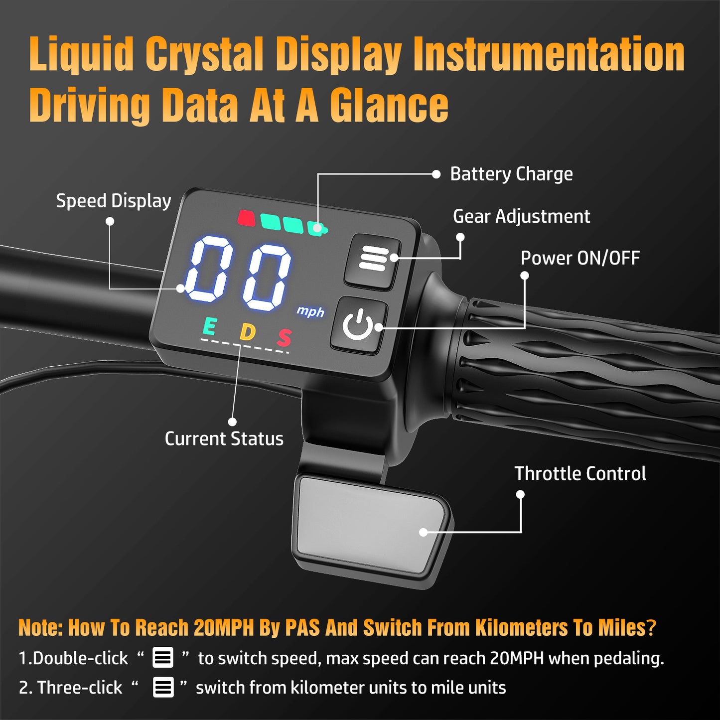 ASKGO Folding Electric Bike, 14" E-Bikes for Adults, 1200W Peak Electric Commuter Bicycle 48V 13Ah Removable Battery, Max Speed 25Mph, Black