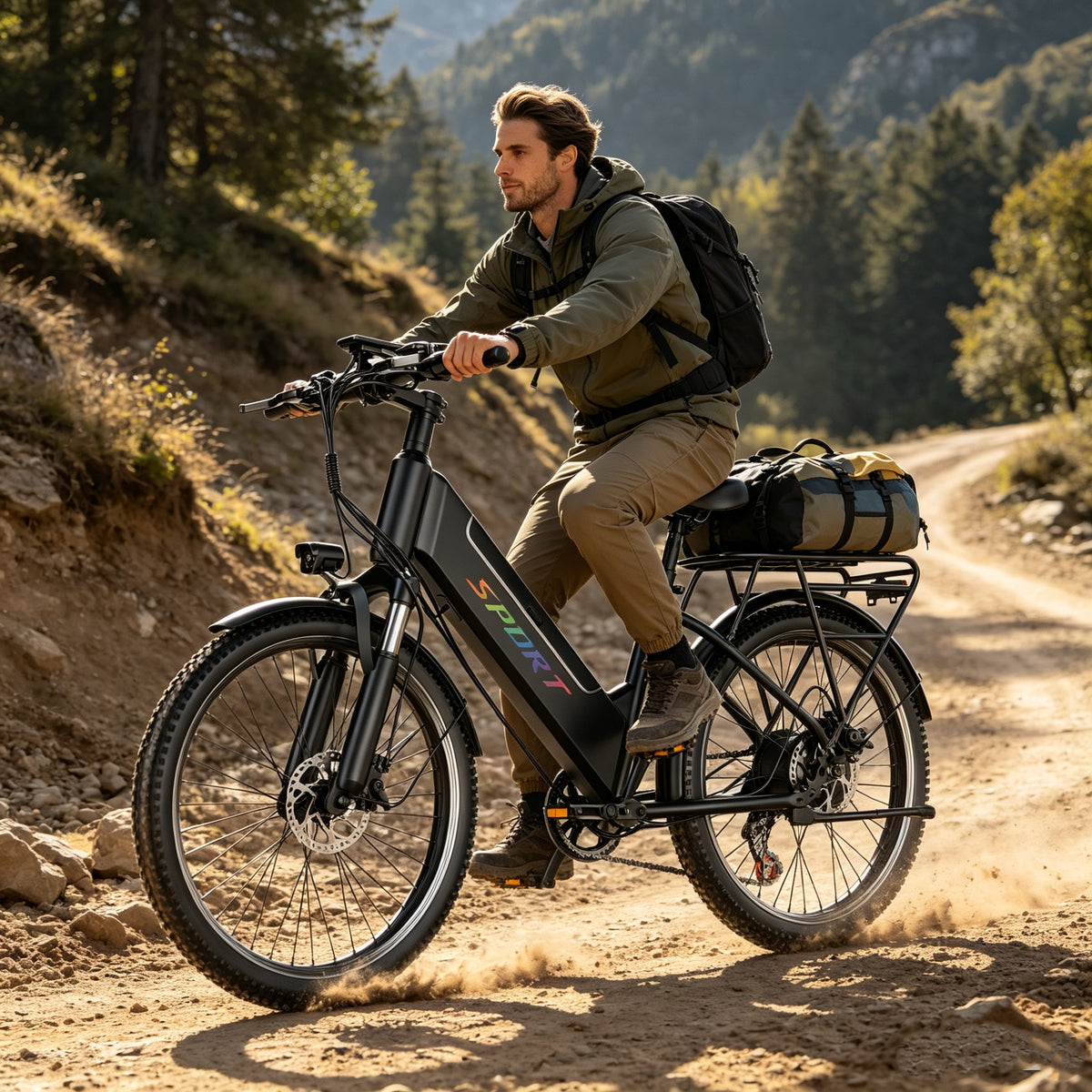 1800W Peak 750W Rated Electric Bicycle, 48V 15Ah Battery and 45Miles Range, 26'' Tire Mountain Ebike,7 Speeds Commuter Ebike, Step-Through E-Bike with Built-in battery ages16+, UL2849