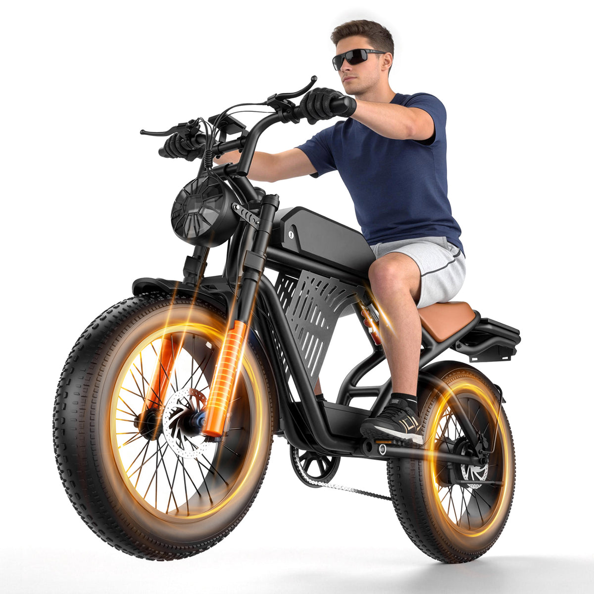 ASKGO Electric Bike for Adults, 750W Rated Electric Dirt Bike, 48V/20AH Electric Bicycle 28MPH, 20"x4" Fat Tire, 65 Miles & UL2849,Ages 16+