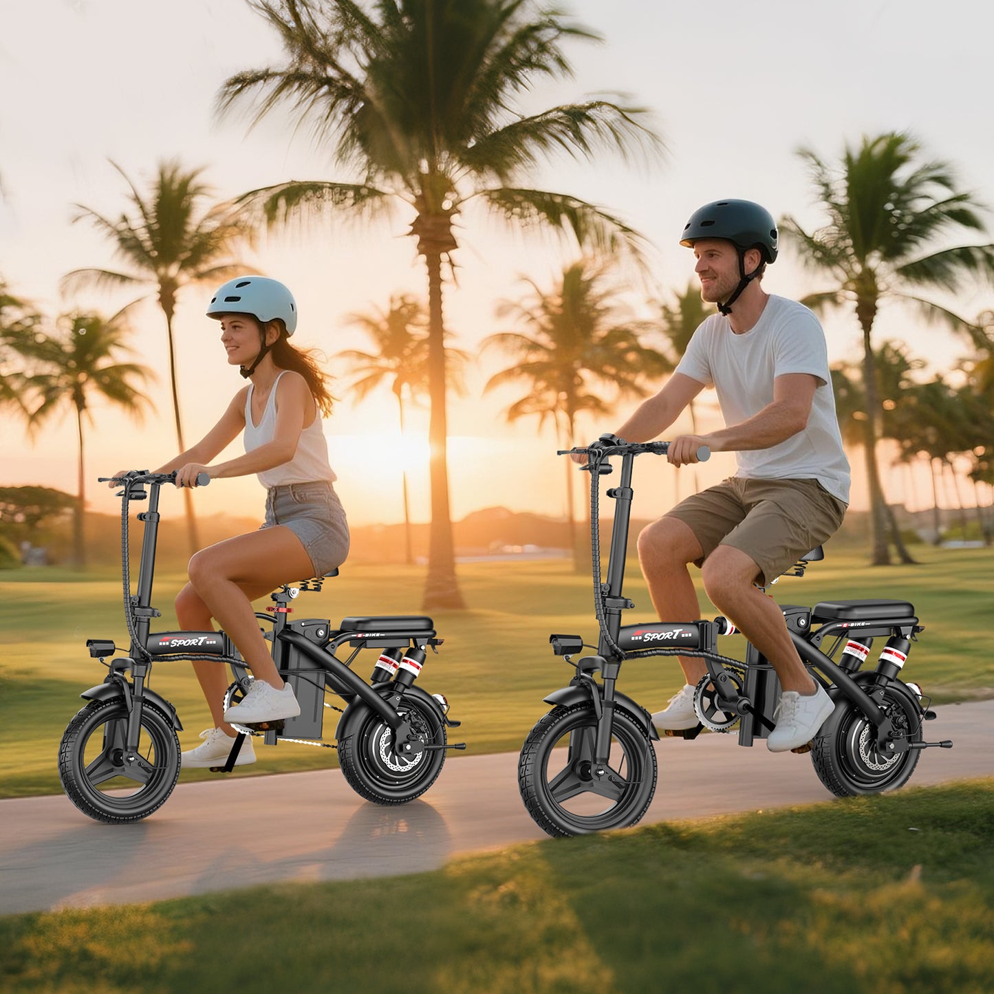 ASKGO Folding Electric Bike, 14" E-Bikes for Adults, 1200W Peak Electric Commuter Bicycle 48V 13Ah Removable Battery, Max Speed 25Mph, Black