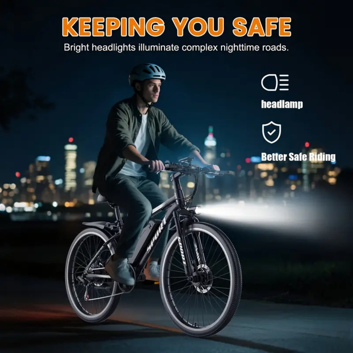 ASKGO 749W Rated Electric Mountain Bike for Adults,48V 10.5A Ebike.45Miles&20Mph,26* All-Terrain Off-Road Ebike, Full Suspension /Disc Brake, 7-Speed,Ages 14+ Class2 UL2849