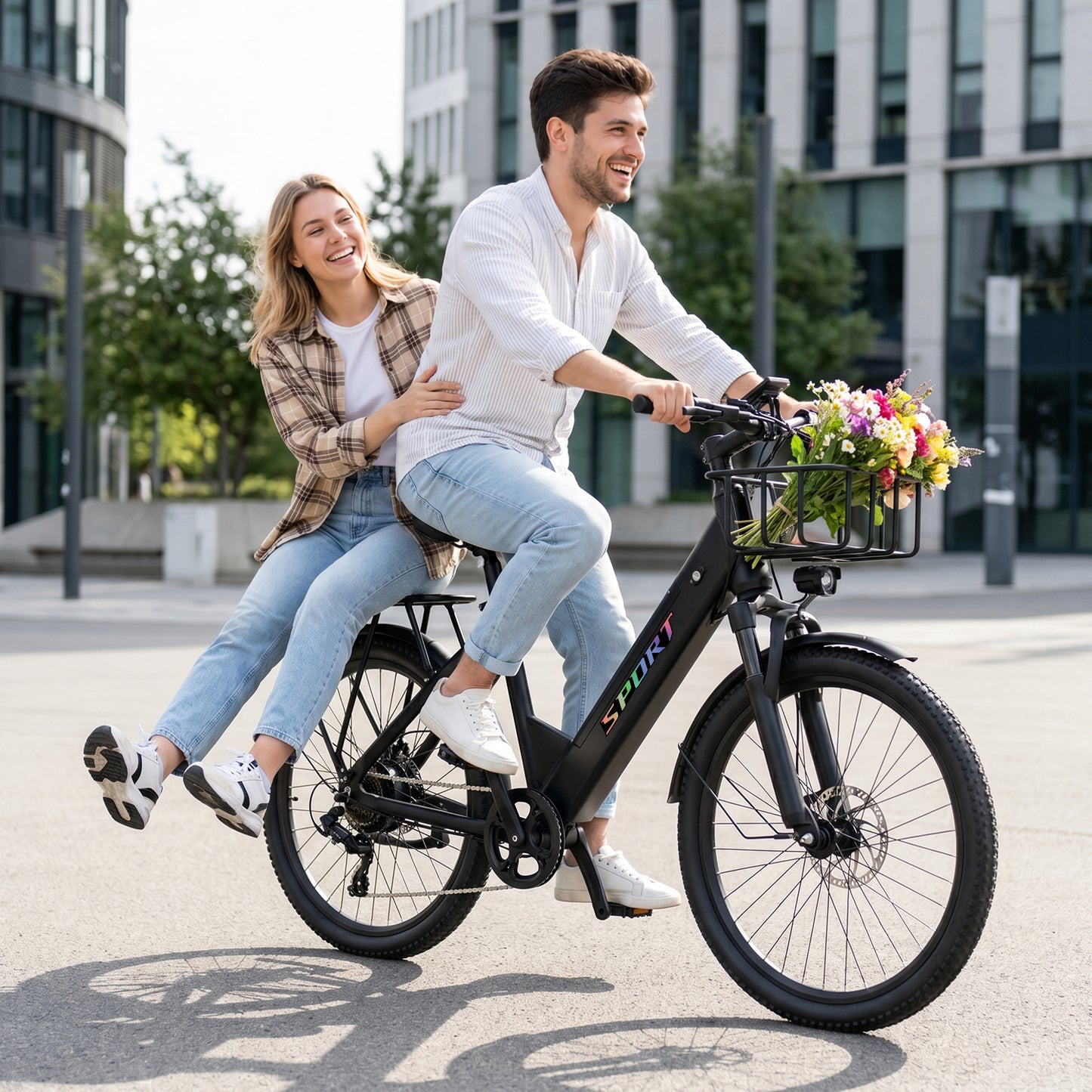 ASKGO F29-1800W Electric Bike with Rear Seat & Front Basket , 720Wh Built-in battery , 30MPH Off-Road Ebike, 26" E- Mountain /Beach Bike,Commute Electric Bicycle，All-Terrain Unisex ebikes，UL2849