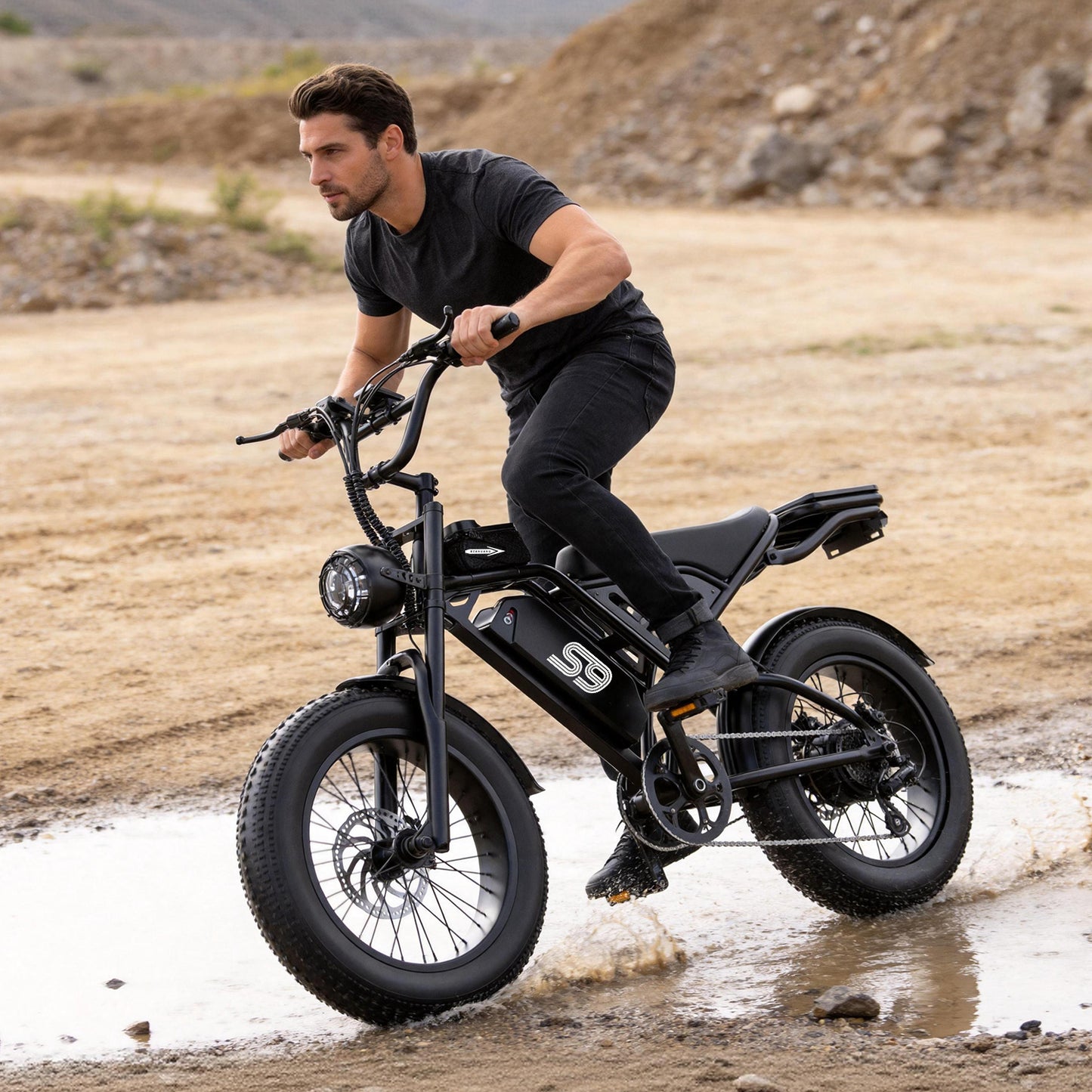 ASKGO S9 Pro 2500W Peak Electric Bicycle 48V 20Ah,20"Fat Tire Off-Road Ebike 30MPH 75Miles Range,Full Suspension,Removable Battery Adult Electric Bike ,NFC Unlock UL2849