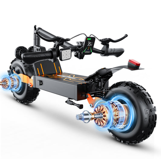 ASKGO GT28 Electric Scooterfor Adults, 3000W Dual Motor, 35MPH & 75-Mile Range, 48V 30A Battery&5 Speed, 11" Off-Road Tires, NFC & Mobile Charging, Foldable Sport Scooter for Commuting, 365LBS，UL2272