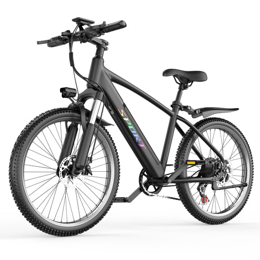 ASKGO F28 Electric Bike for Adults, 750W Motor, 26" Pneumatic Tires, 25mph 45miles Range Mountain Commuter Ebikes, 499WH Removable Lithium Battery, with Front Suspension, 7-Speed Gear