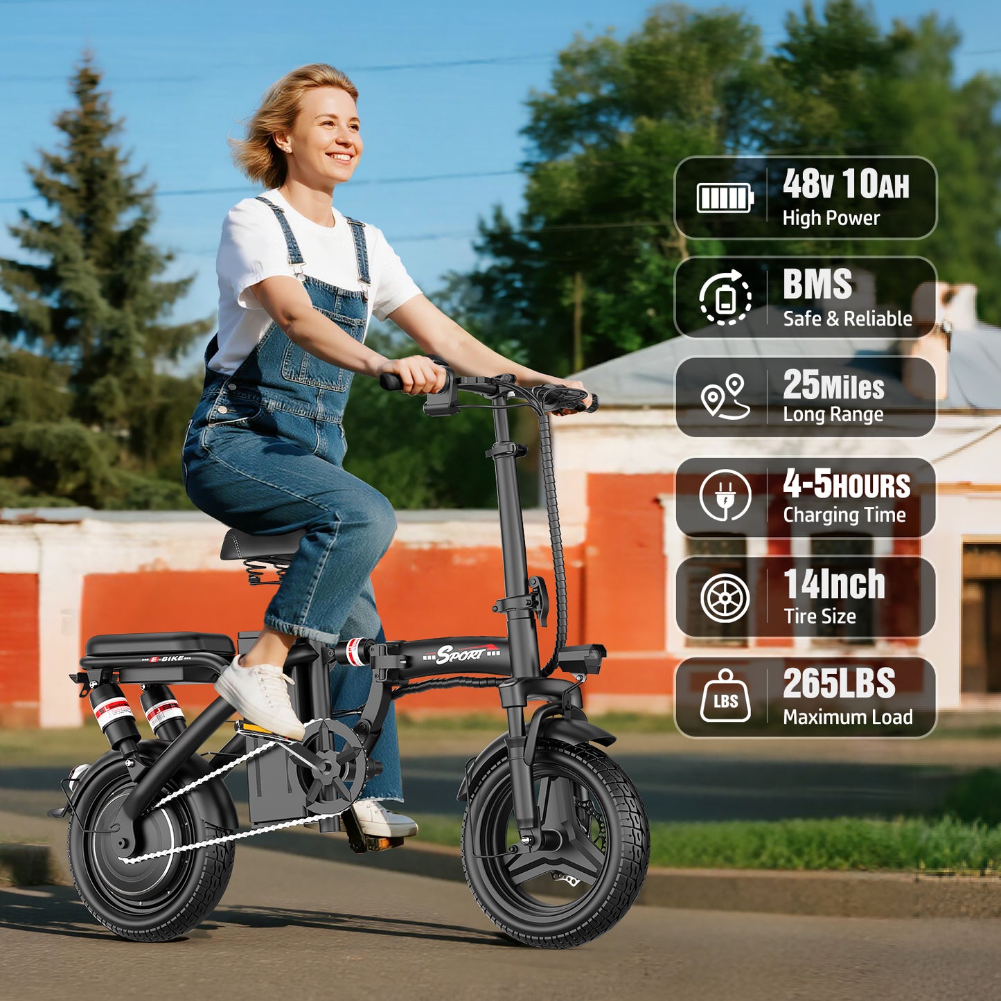 MISODO F9 Adult Folding Electric Bike, 500W 20 MPH 25 Miles, 48V 13Ah Removable Battery, Meets Daily Commuting,Going Out and Playing,Give the best gift,Folding Ebike for Adult with Two Seats