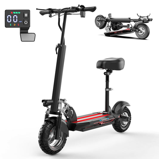 Q2 Electric Scooter Adults, 800W Motor, 27mph 35Miles Range E Scooter for Adults,10" Off-Road Tire, 48V 15AH Electric Scooter with Seat for Commuting, City Riding
