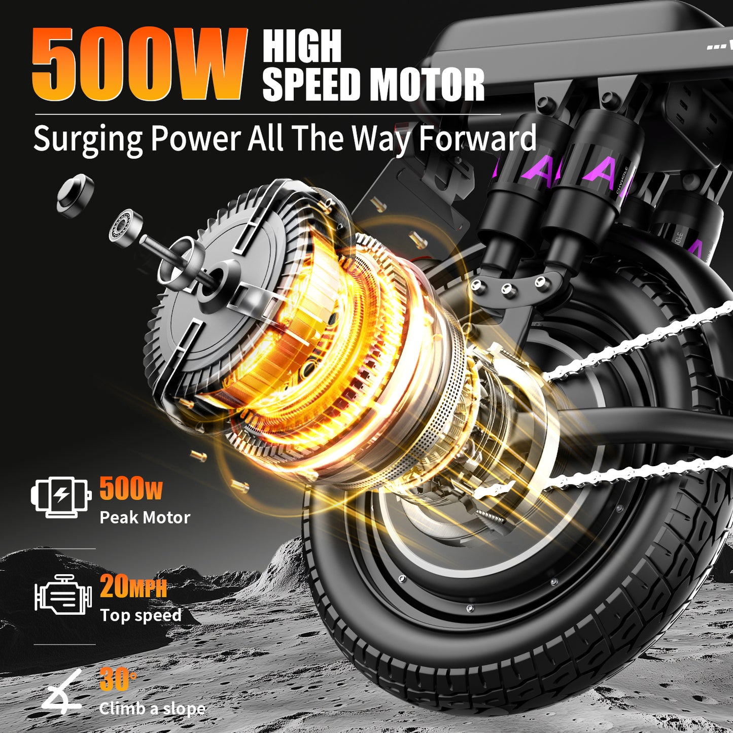 ASKGO F12 Adult Ebike 48V 15AH Foldable Electric Bicycle 500W Peak Motor 25MPH 35Miles