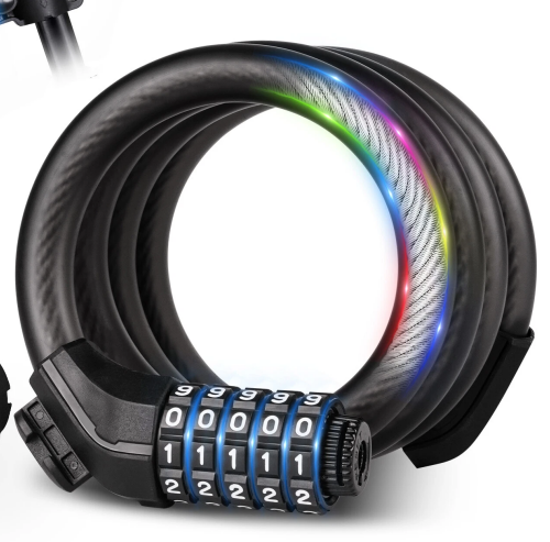 Heavy Duty Bike Lock 5-Digit Combination Password Bicycle Cable High Security US