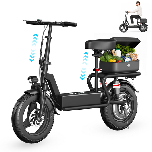 ASKGO 1200W Electric Scooter with Seat for Adults, 48V 15Ah Commuter Escooter 25 MPH 25-35 Miles Range, 14" Tire, UL 2272