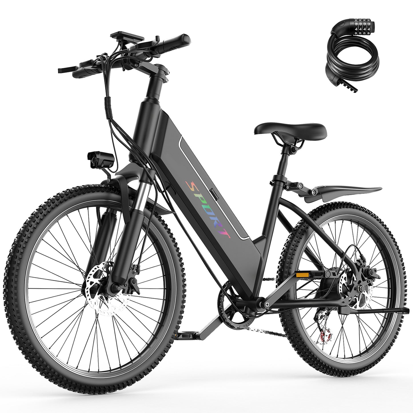 F26-1500W Off-Road Electric Bike, 26" Tire 55 Miles Electric Bike ,48V 10.5 Internal Battery (Removable), Top Speed 30MPH, Electric Mountain Bike Beach Bike, Professional 7 Speed UL2849