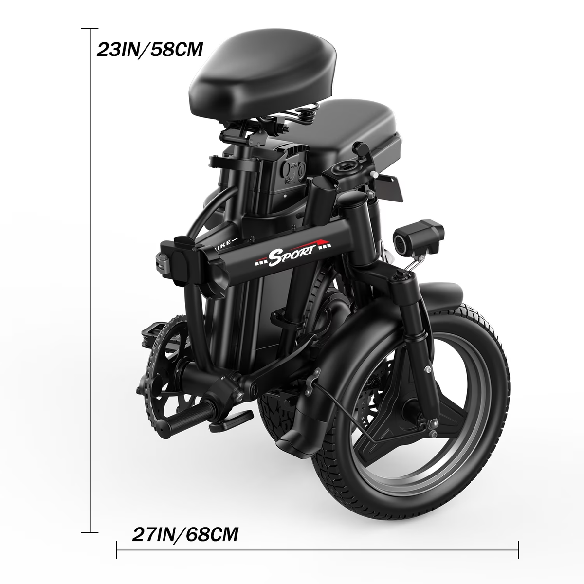 Electric Bike for Adults Teens, 749W Peak Folding Ebike, 25MPH & 25 Miles Range, 14" Commuting Ebike with Dual Suspension & Dual Brake, 3-Speed Modes, Portable Electric Mini Bike,UL2849