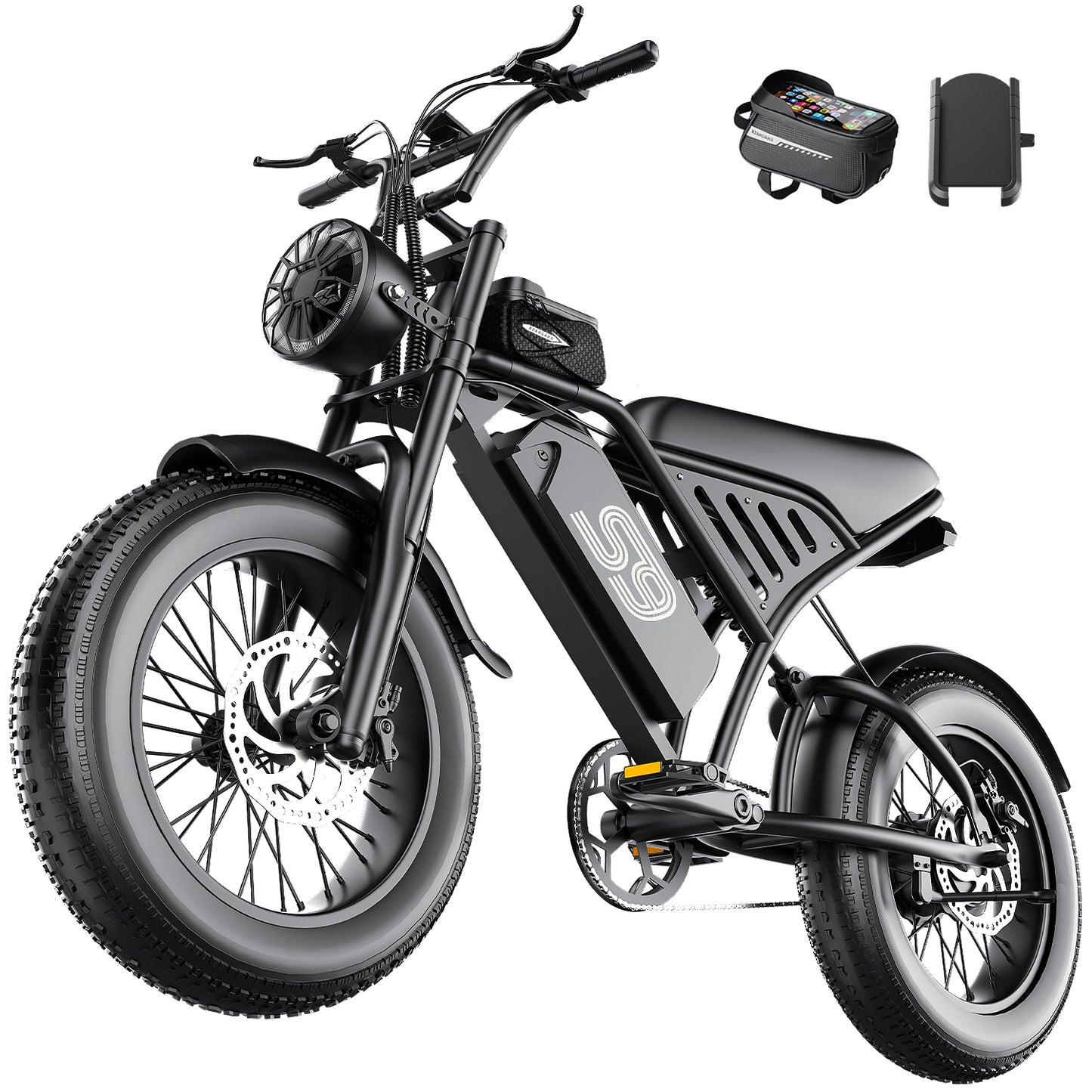 750 Rated Electric Bike, 48V 20Ah &20MPH & 65Miles Range, 16''x4'' Fat Tire Mountain Ebike, Removable Battery, Rear Rack, Adult Electric Bicycle,Ages14+ UL2849