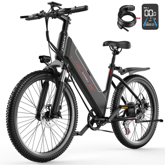 ASKGO F26 Electric Bike for Adults, 26" Electric Mountain Bike with 750W Peak Motor, Max 55Miles 28MPH Electric Bicycles, Removable Battery, Dual Disc Brakes