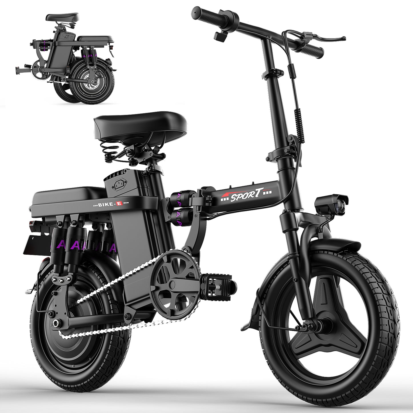 ASKGO F12 Adult Ebike 48V 15AH Foldable Electric Bicycle 500W Peak Motor 25MPH 35Miles