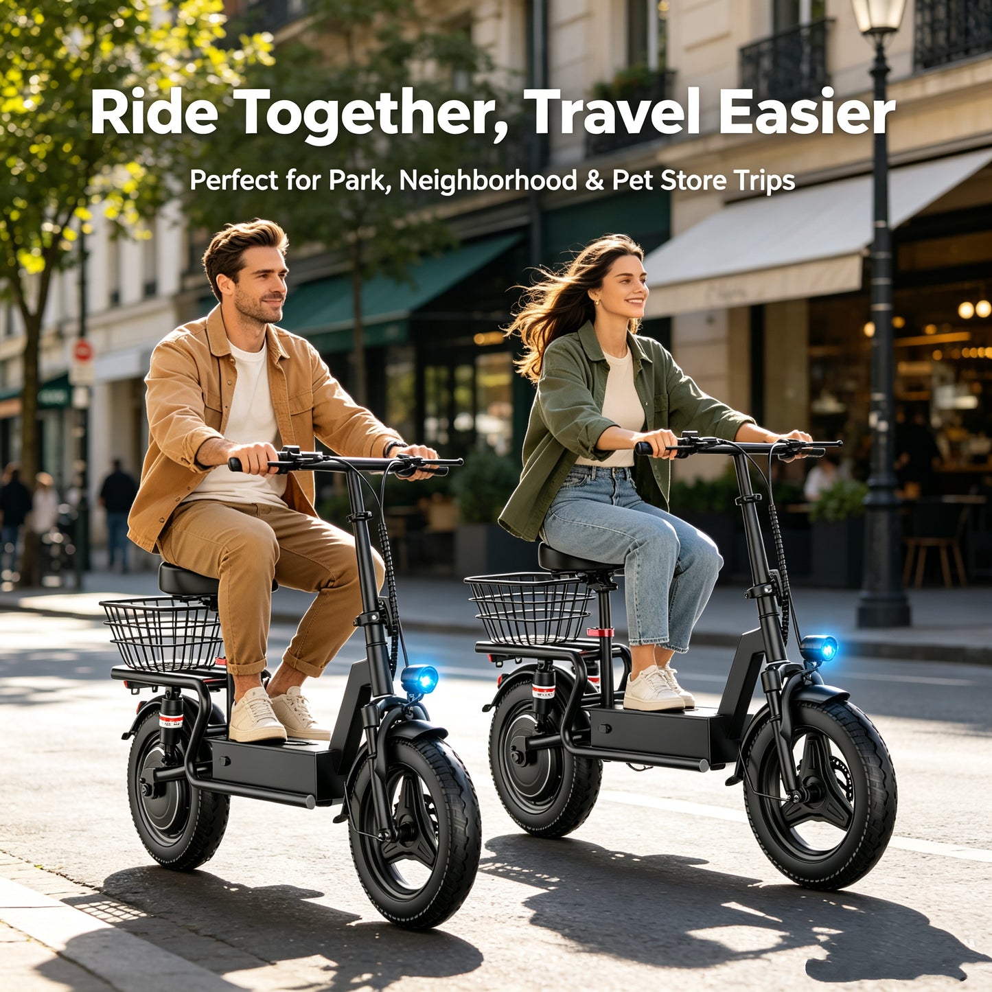 ASKGO 1200W Electric Scooter with Seat for Adults, 48V 15Ah Commuter Escooter 25 MPH 25-35 Miles Range, 14" Tire, UL 2272