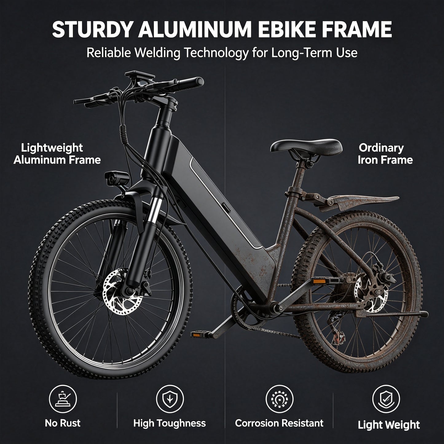 F26-1500W Off-Road Electric Bike, 26" Tire 55 Miles Electric Bike ,48V 10.5 Internal Battery (Removable), Top Speed 30MPH, Electric Mountain Bike Beach Bike, Professional 7 Speed UL2849
