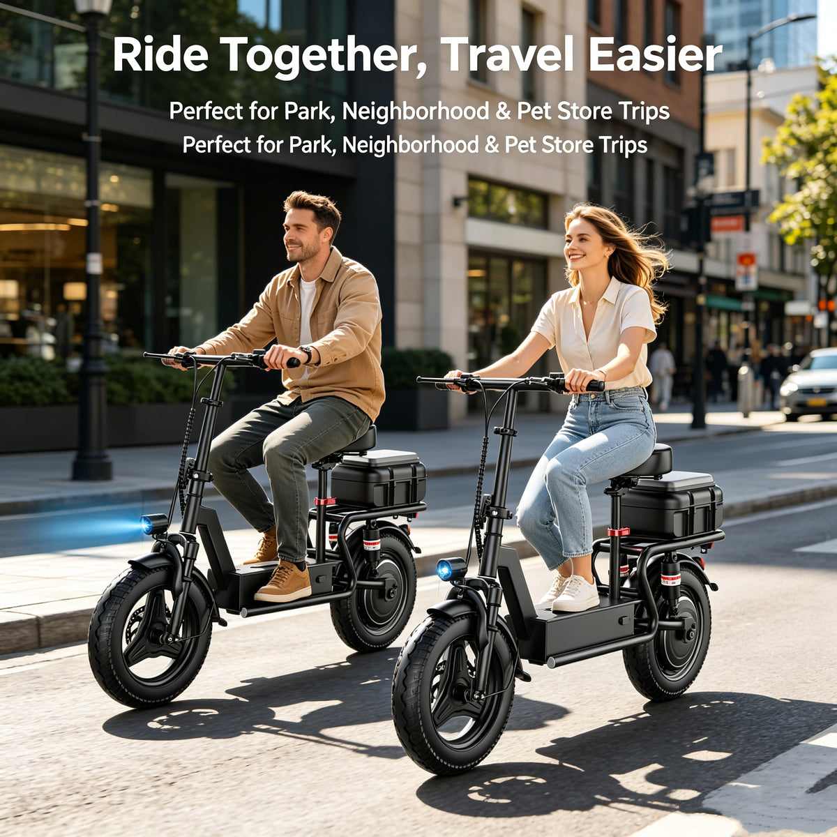 1500W Peak Electric Scooter for Adults 48V 18Ah,14'' Ebike with Seat 25MPH 35-45Miles Range,Wide Pedal Escooter UL2849