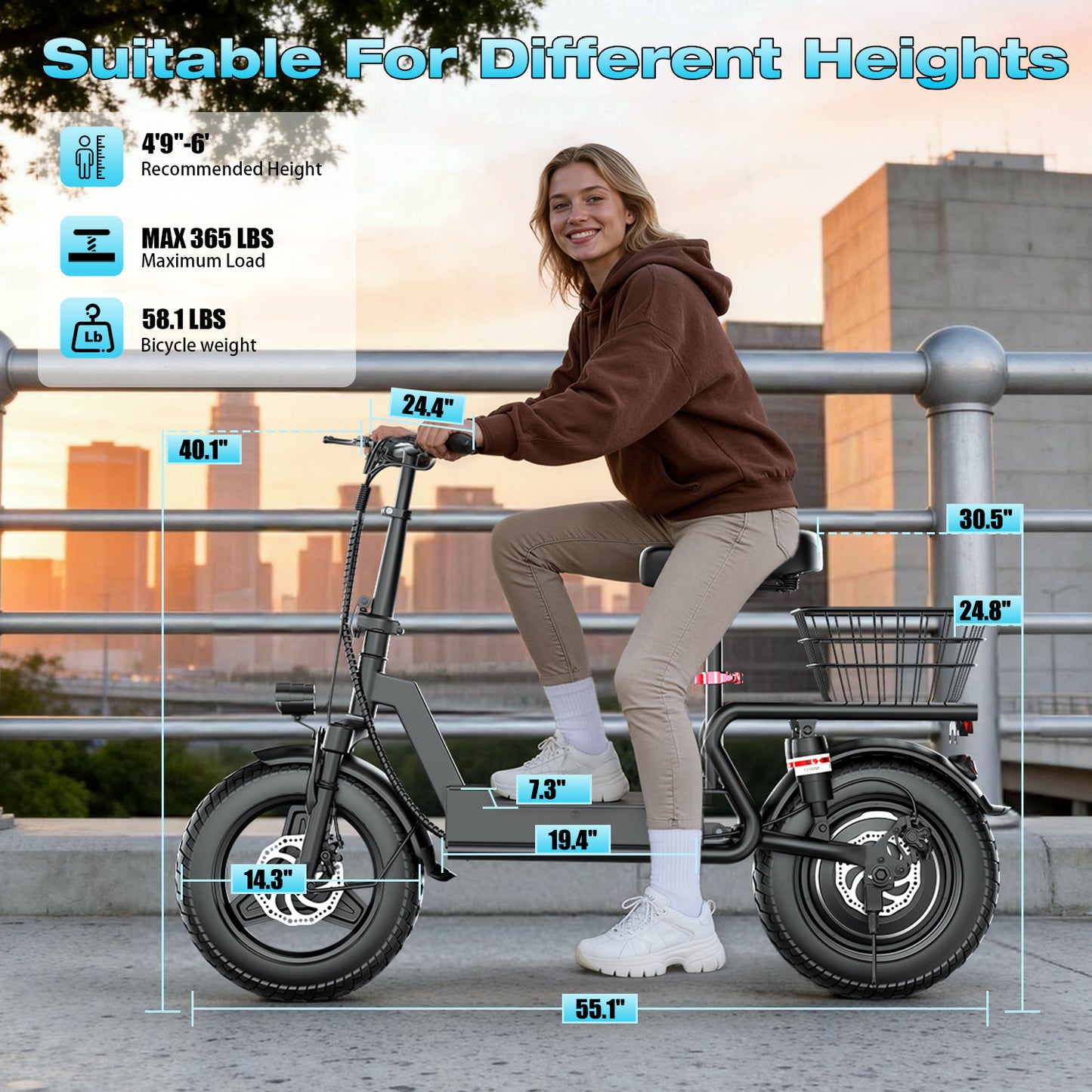 ASKGO 1200W Electric Scooter with Seat for Adults, 48V 15Ah Commuter Escooter 25 MPH 25-35 Miles Range, 14" Tire, UL 2272