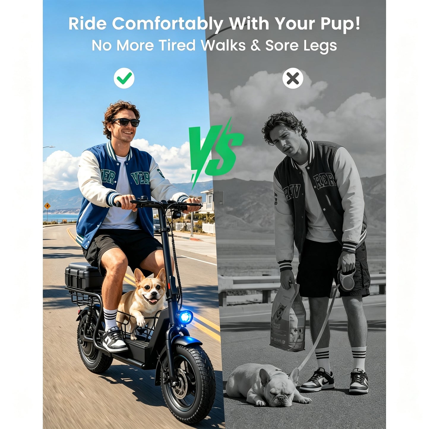 ASKGO 1200W Electric Scooter with Seat for Adults, 48V 15Ah Commuter Escooter 25 MPH 25-35 Miles Range, 14" Tire, UL 2272