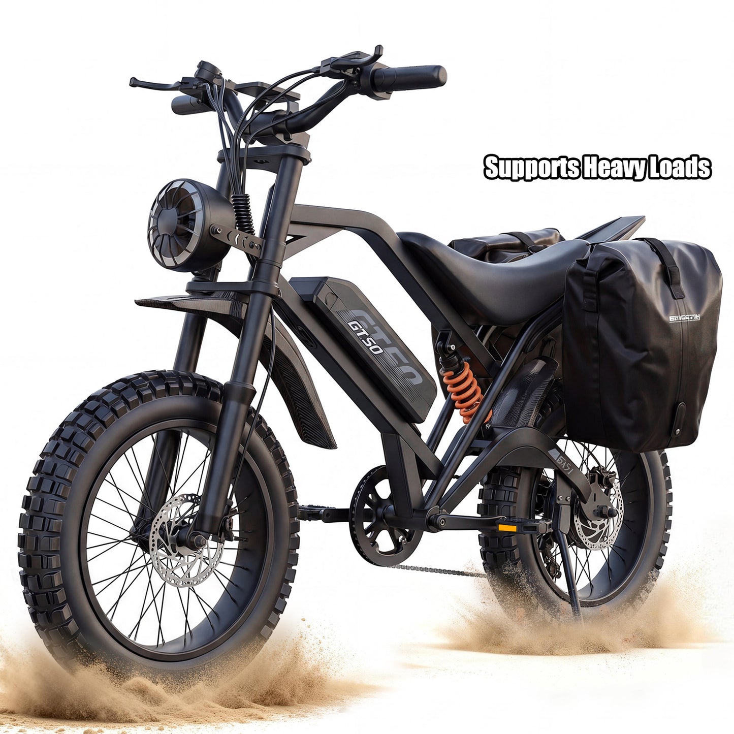 2500W Peak Electric Motorcycle 48V 25Ah, 20'' Fat Tire Off‑Road E‑Motorcycle 37MPH 65Miles Range,7 Speeds, Removable Battery Adult Electric Dirt Bike UL2849