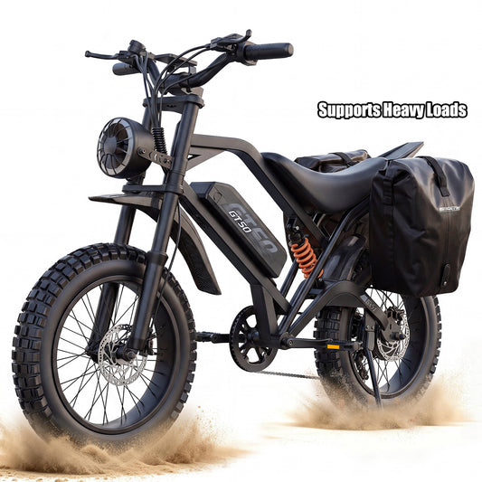 2500W Peak Electric Motorcycle 48V 25Ah, 20'' Fat Tire Off‑Road E‑Motorcycle 37MPH 65Miles Range,7 Speeds, Removable Battery Adult Electric Dirt Bike UL2849