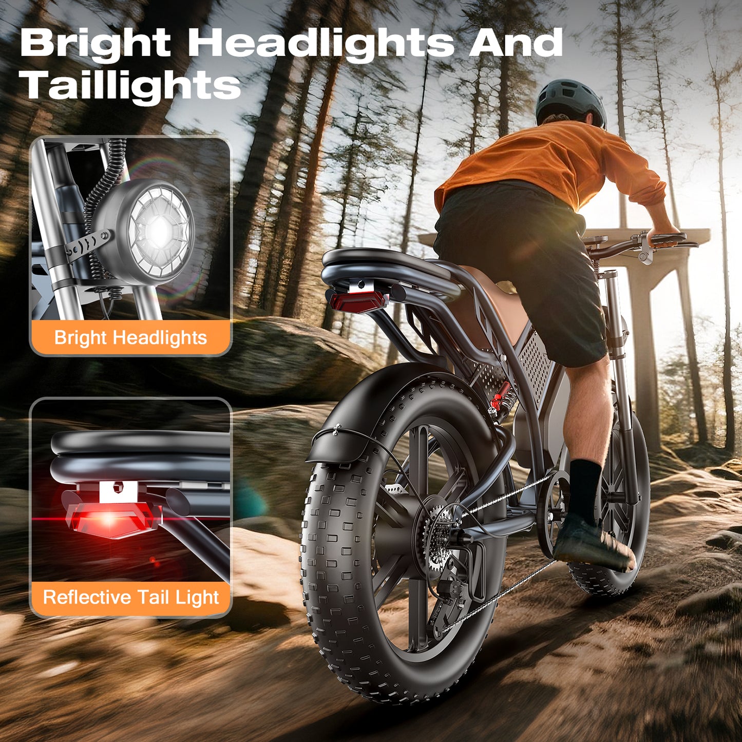 2200W Peak Electric Bike for Adults-S7, 20"4.0 Fat Tire Ebike, 7-Speed 48V 20Ah Cargo Ebike,All-Terrain Off-Road Electric Mountain Bicycle，Full Suspension /Disc Brake UL2849, Free Riding Bag,440Lbs