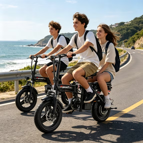 ASKGO F12 750W Rated Electric Bike for Adults Teens 48V 15A ,14”Folding Electric Bike ,20Mph & 30Miles,Ages 14+,Class2, UL 2849