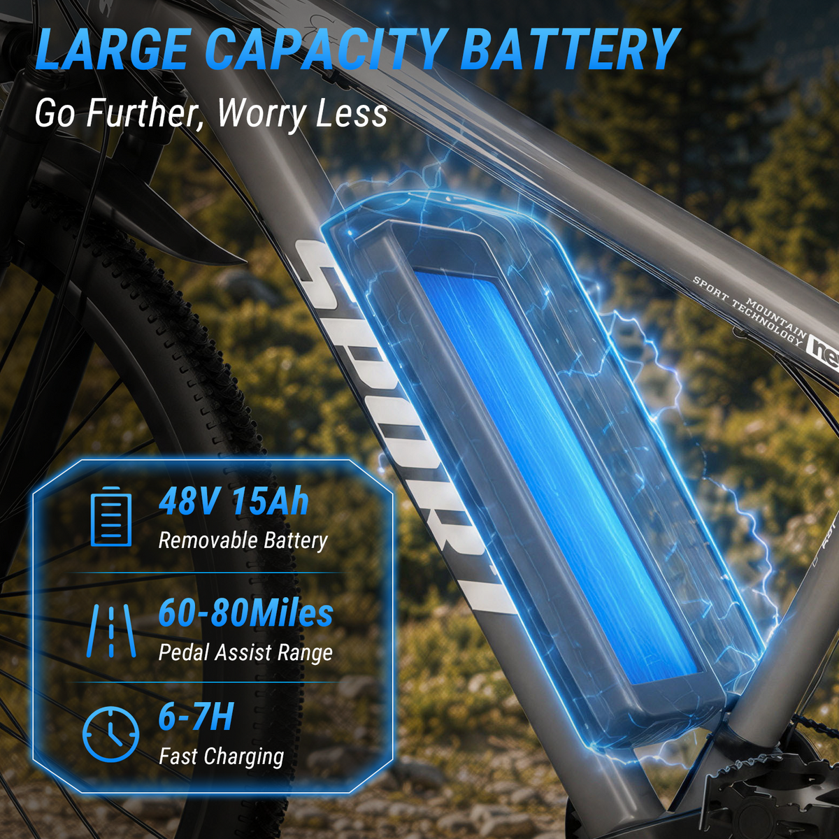 ASKGO 749W Rated Electric Mountain Bike for Adults, 26" All-Terrain Tire, 48V 10.5Ah Removable Battery for 45Mile Range 20MPH，Ages 14+ Class2 UL2849